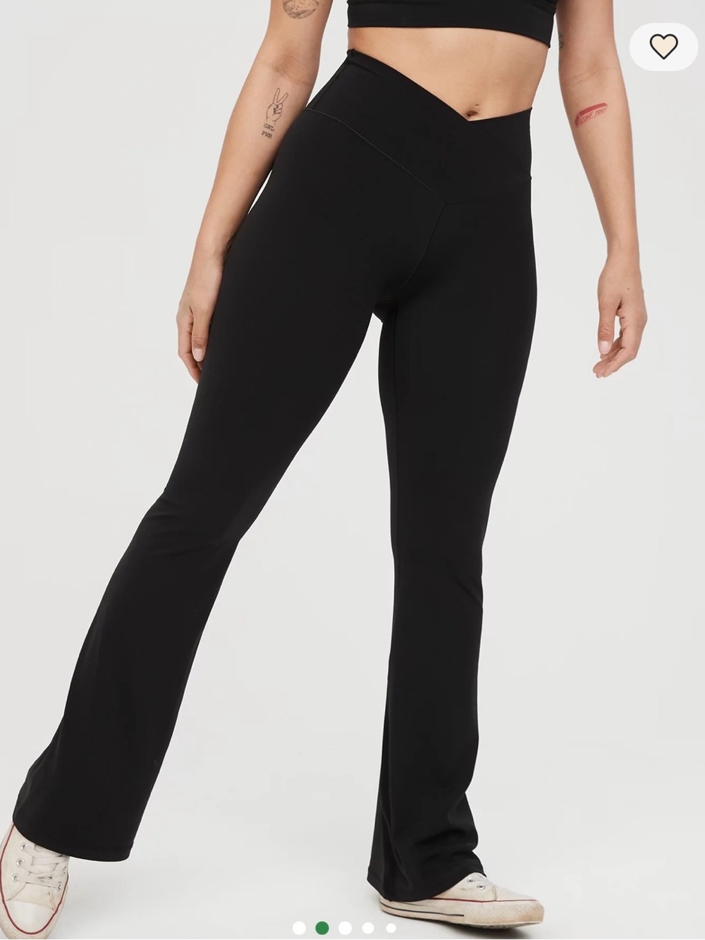 Aerie Black High-Waisted Crossover Yoga Pants